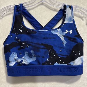 Under Armour Project Rock Blood Sweat Respect Printed Sports Bra Women's Medium